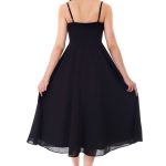 Proclassy Women Solid Georgette Shoulder Strap Western Dress Flared - Image 2