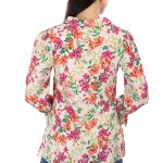 Proclassy Women Floral Print Multicolor Georgette Full Seelve Collar Top - Image 5