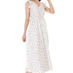 Proclassy Women Solid Polycrape V Neck ruffle sleeve Maxi Dress - Image 3