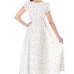 Proclassy Women Solid Polycrape V Neck ruffle sleeve Maxi Dress - Image 5